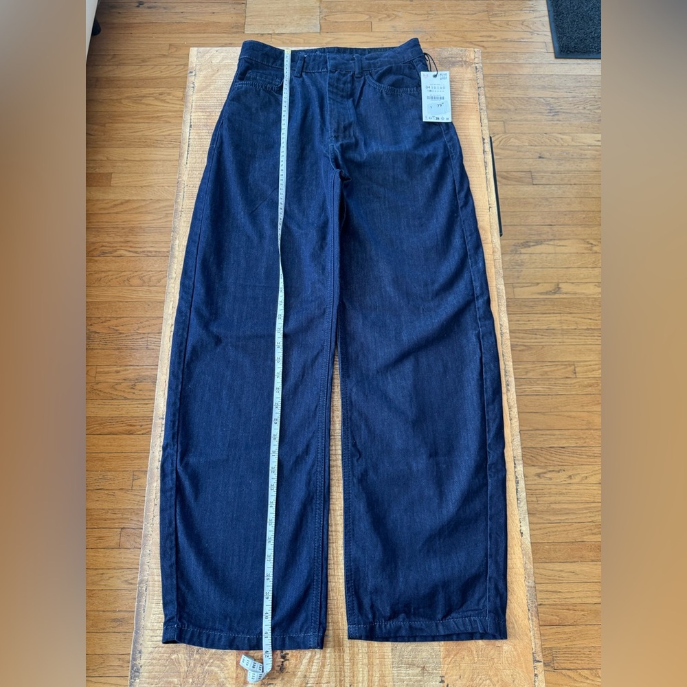 Zara Collection Barrel Woman high waits Dark Blue Flare Jeans